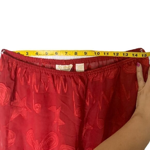 Victoria’s Secret Gold Label Sheer Wide Leg Pajama Pants Red Size Small - Picture 3 of 7